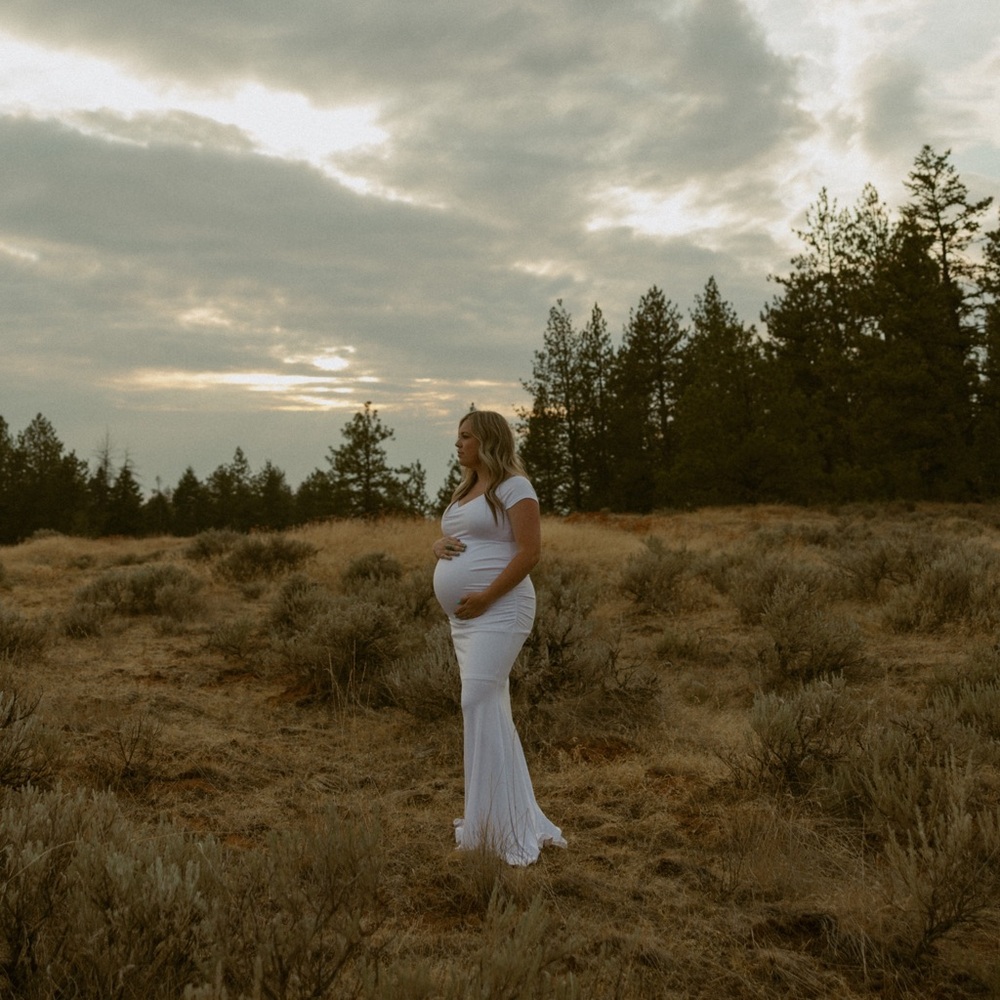 Elegant White Maternity Gown